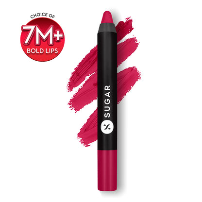SUGAR Matte As Hell Crayon Lipstick With Free Sharpener,Lasts Up To 8+ Hours