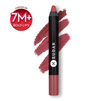 SUGAR Matte As Hell Crayon Lipstick With Free Sharpener,Lasts Up To 8+ Hours