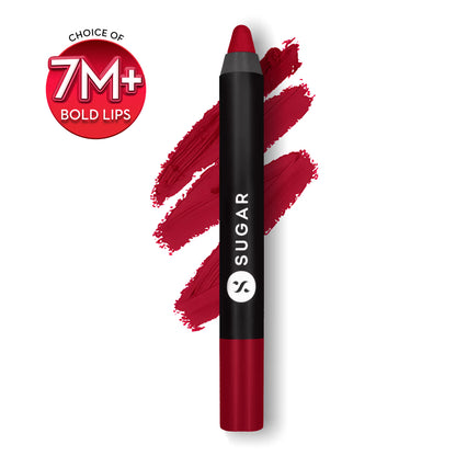 SUGAR Matte As Hell Crayon Lipstick With Free Sharpener,Lasts Up To 8+ Hours