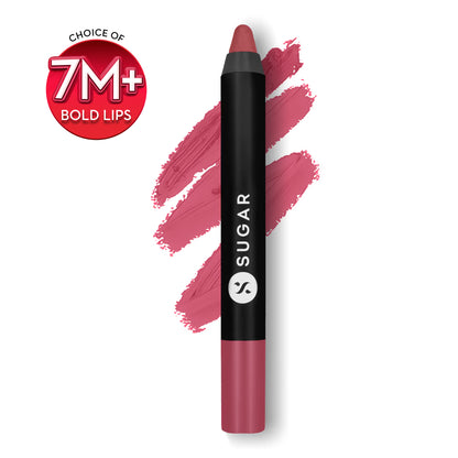 SUGAR Matte As Hell Crayon Lipstick With Free Sharpener,Lasts Up To 8+ Hours