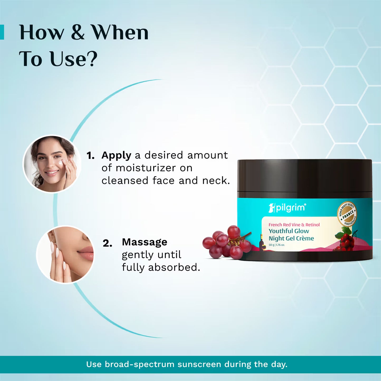 Pilgrim Red Vine Night Gel Creme with Retinol Mulberry