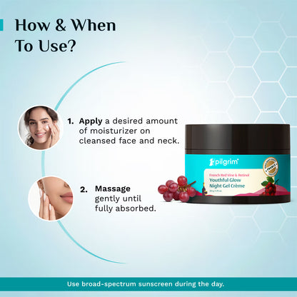 Pilgrim Red Vine Night Gel Creme with Retinol Mulberry