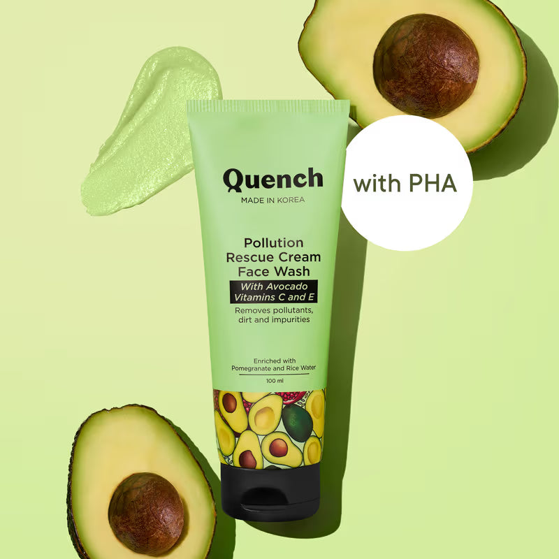 Pollution Rescue Cream Face Wash with Vitamin E & Avocado to Gently Exfoliate Skin