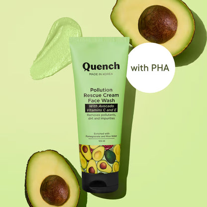 Pollution Rescue Cream Face Wash with Vitamin E & Avocado to Gently Exfoliate Skin