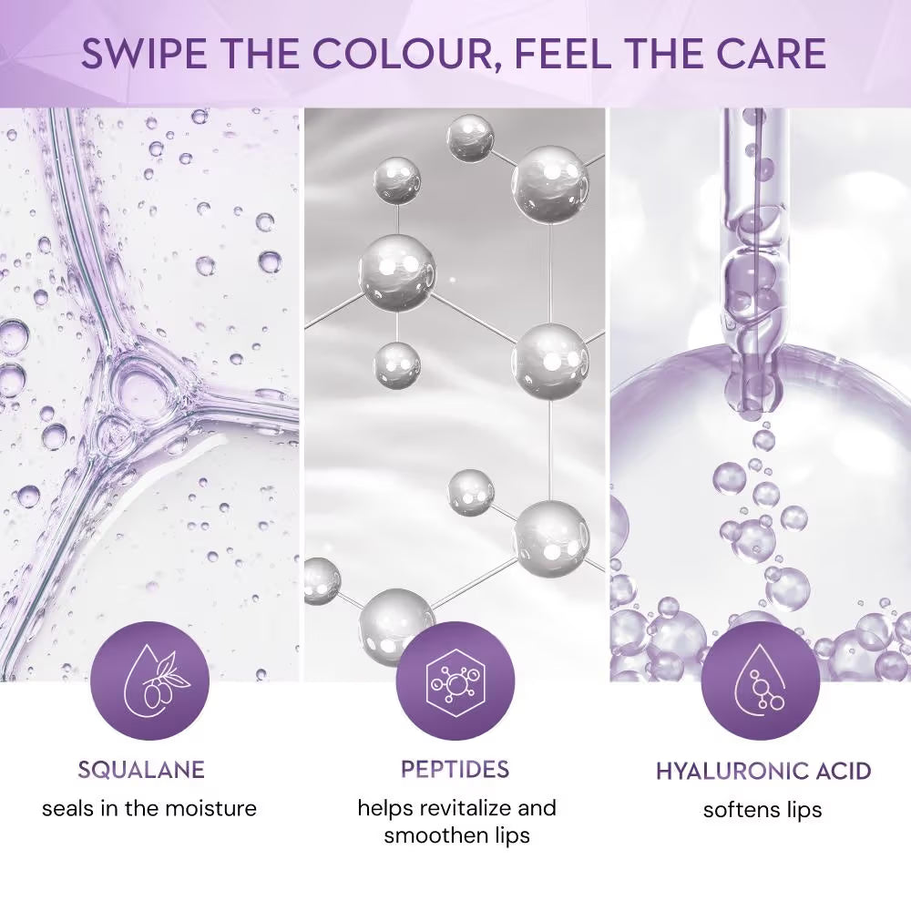 SUGAR Glide Peptide Serum Lipstick with Vitamin E |1 Swipe Full Coverage