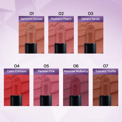 SUGAR Glide Peptide Serum Lipstick with Vitamin E |1 Swipe Full Coverage
