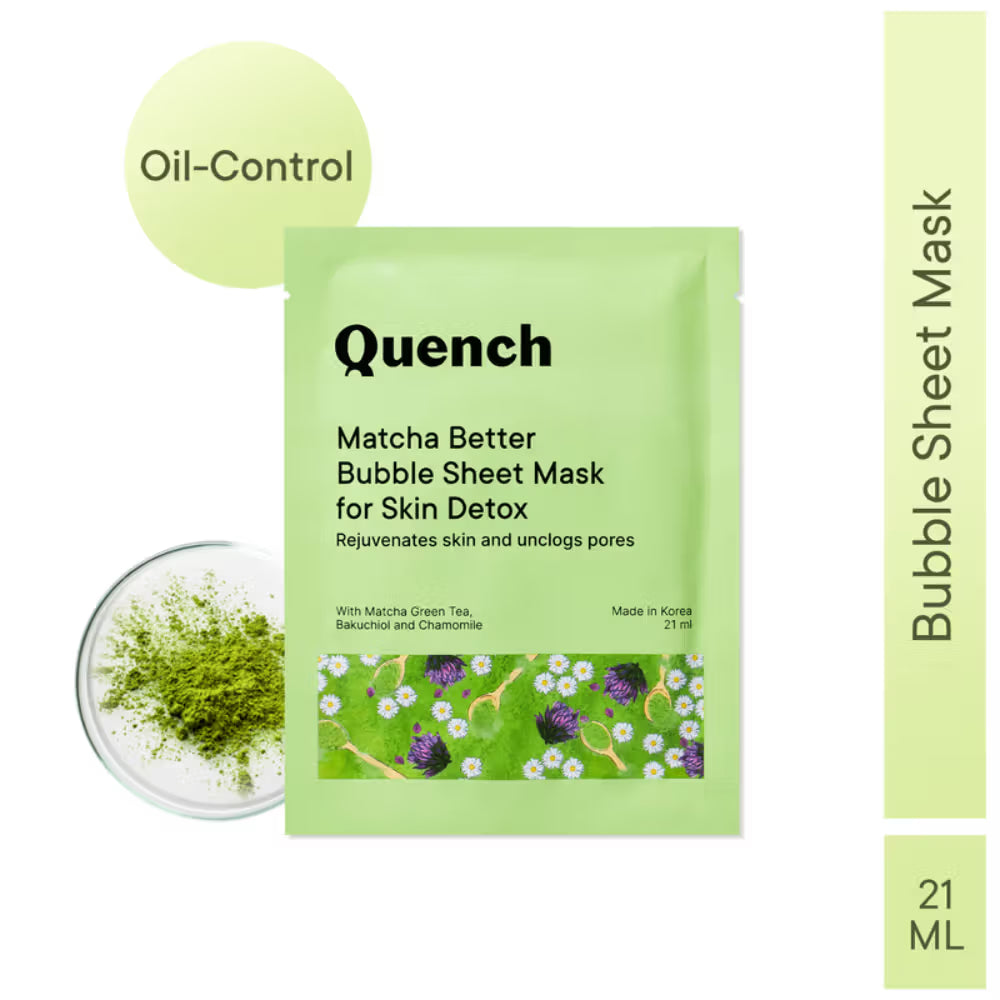 Quench Korean Bubble Sheet Mask with Matcha Green Tea