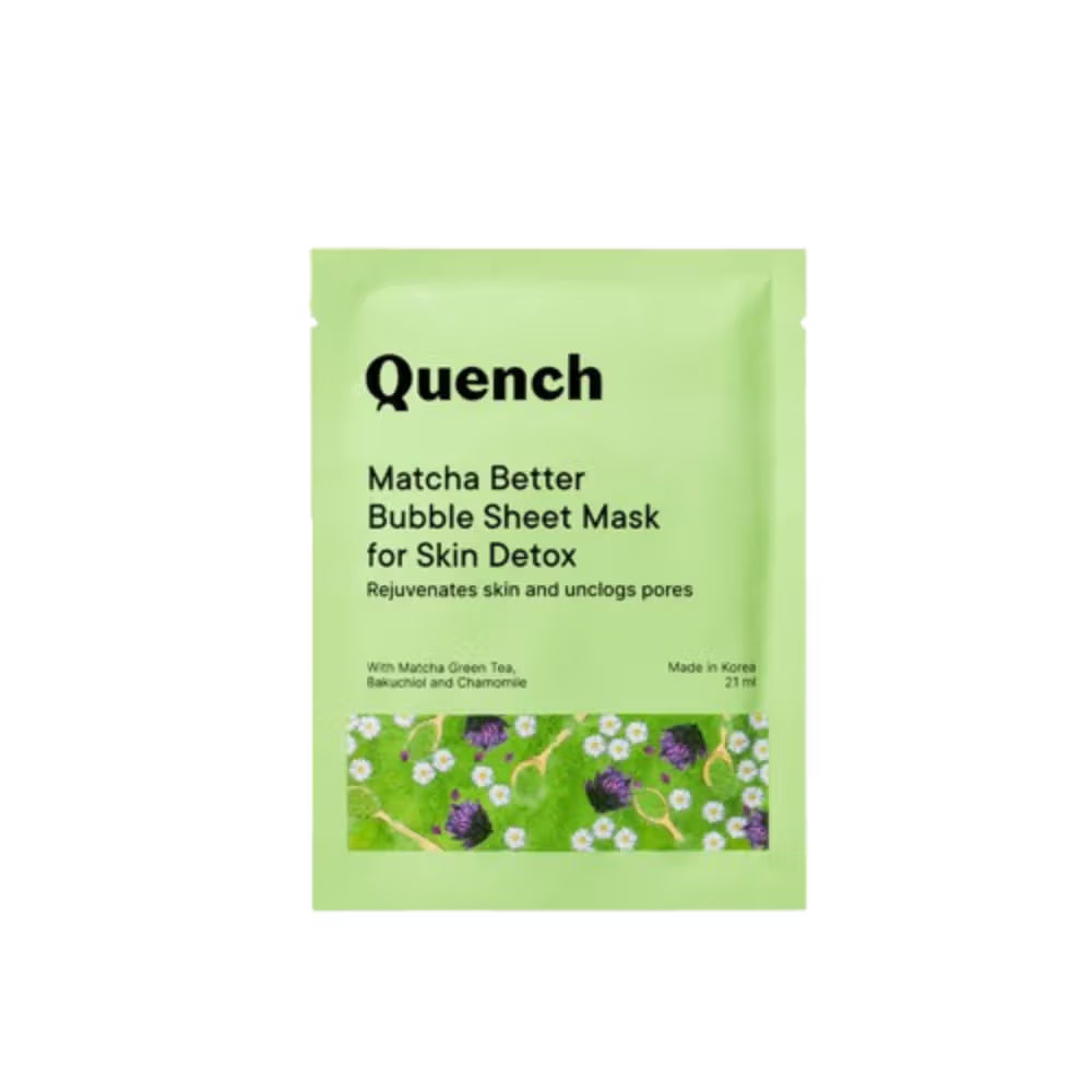 Quench Korean Bubble Sheet Mask with Matcha Green Tea