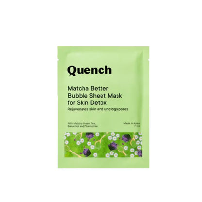 Quench Korean Bubble Sheet Mask with Matcha Green Tea