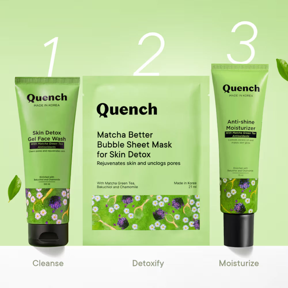 Quench Korean Bubble Sheet Mask with Matcha Green Tea
