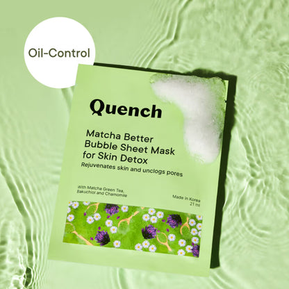 Quench Korean Bubble Sheet Mask with Matcha Green Tea
