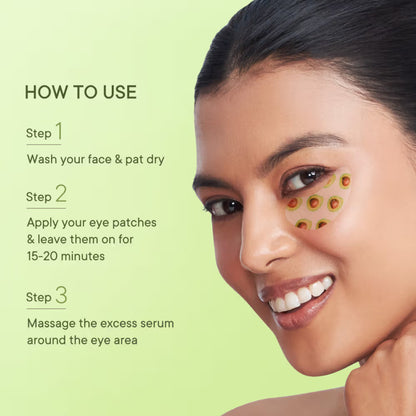 Quench Brightening Under Eye Hydrogel Mask for Dark Circle & Puffiness Reduction -Vit E & Avocado