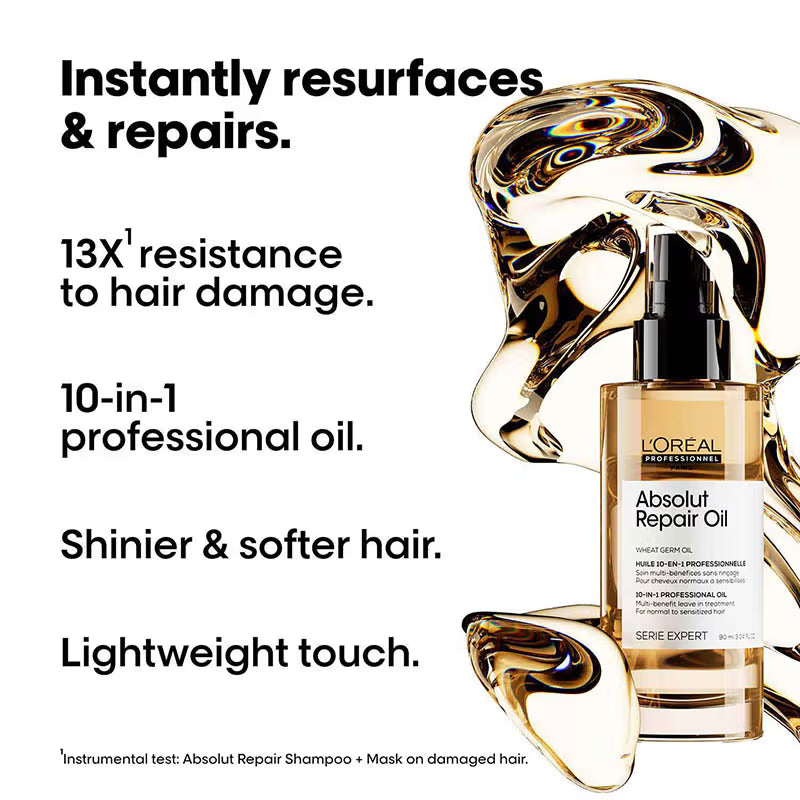 L'Oreal Professional Absolut Repair 10-in-1 Multi-Benefit Hair Serum for Dry and Damaged Hair