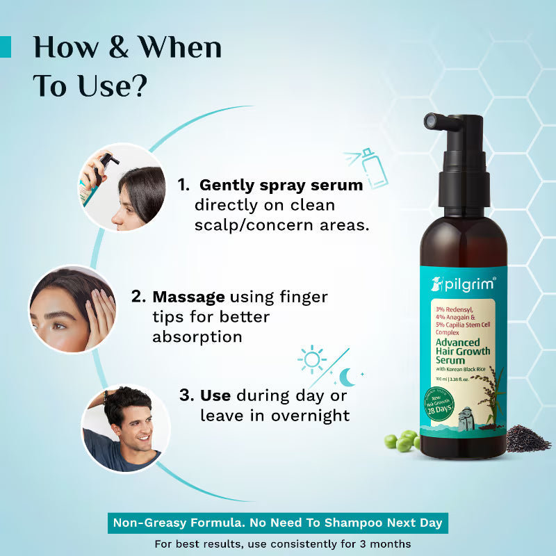 Pilgrim 3% Redensyl & 4% Anagain Advanced Hair Growth Serum